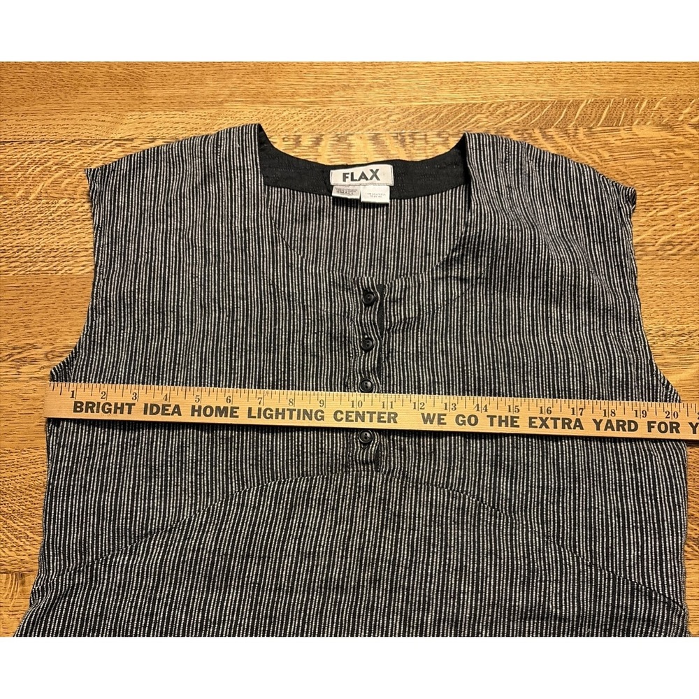 Flax Women's 100% Linen  Sleeveless Shift Dress Lagenlook W/pockets S‎ - Picture 4 of 6